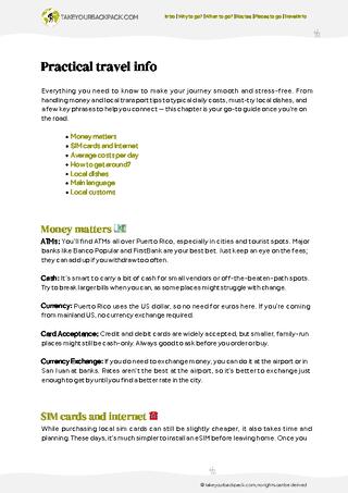 example page 5 from our offline Travel Guide for Puerto Rico